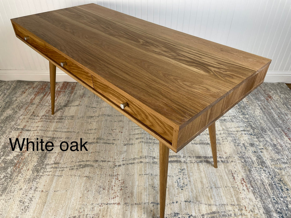 Mid Century Desk with Cord Management with Wood Drawers