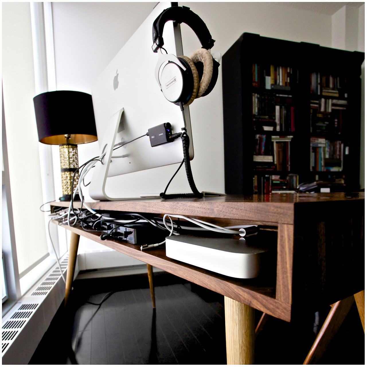 Mid Century Desk with Cord Management - JeremiahCollection - 4