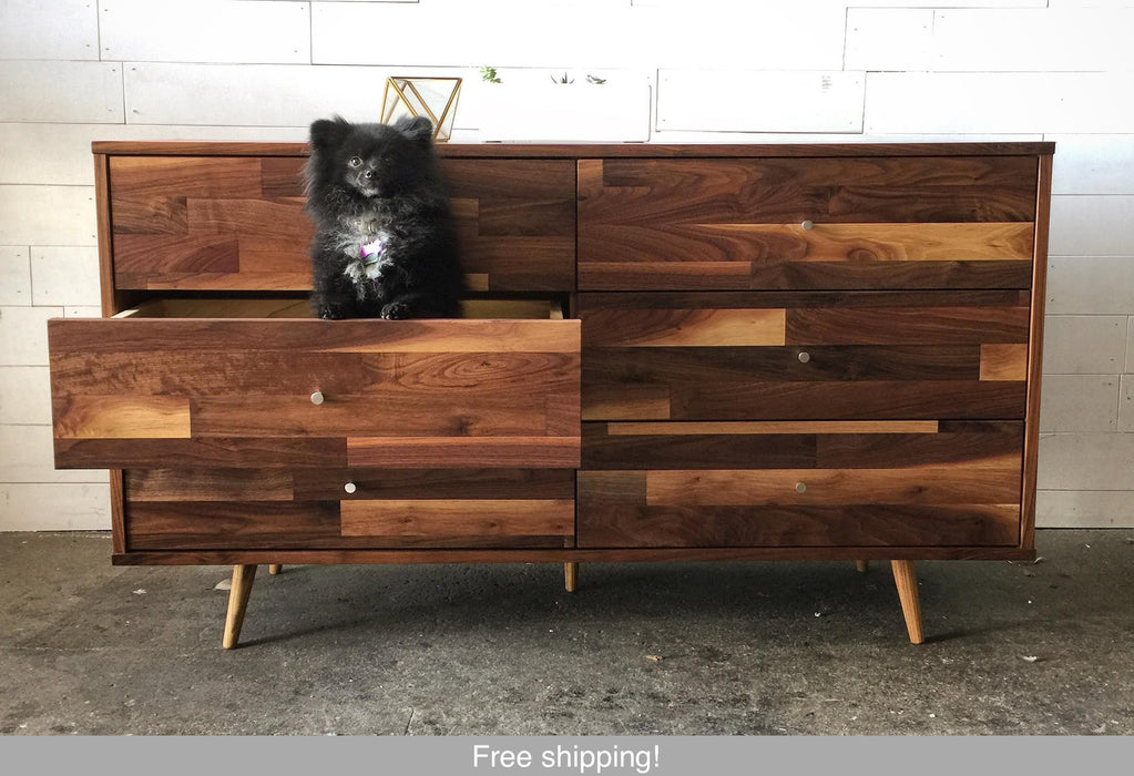 Mid Century Six Drawer Dresser